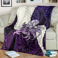 Purple Galaxy Polynesia Tribal Octopus Tattoo Blanket Pikake Lei Polynesian Pattern LT14 - Polynesian Pride