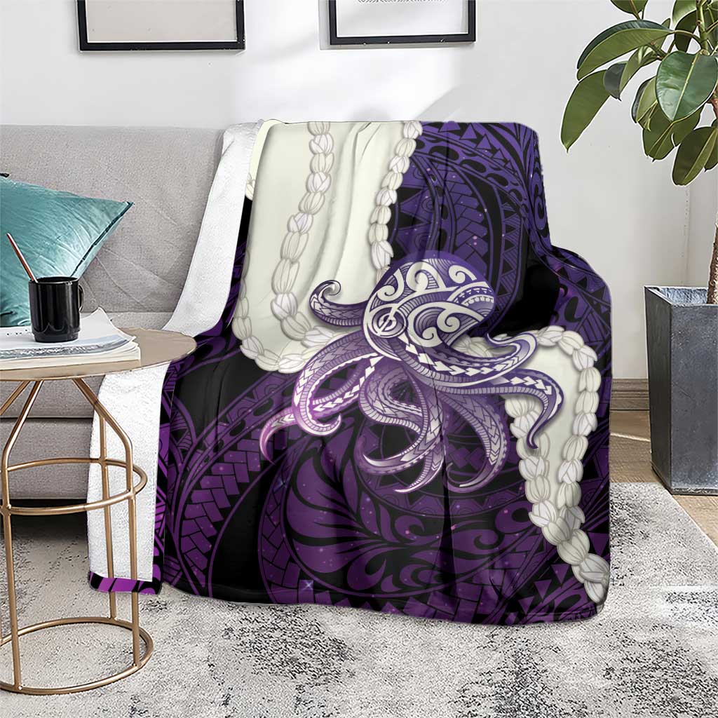 Purple Galaxy Polynesia Tribal Octopus Tattoo Blanket Pikake Lei Polynesian Pattern LT14 - Polynesian Pride