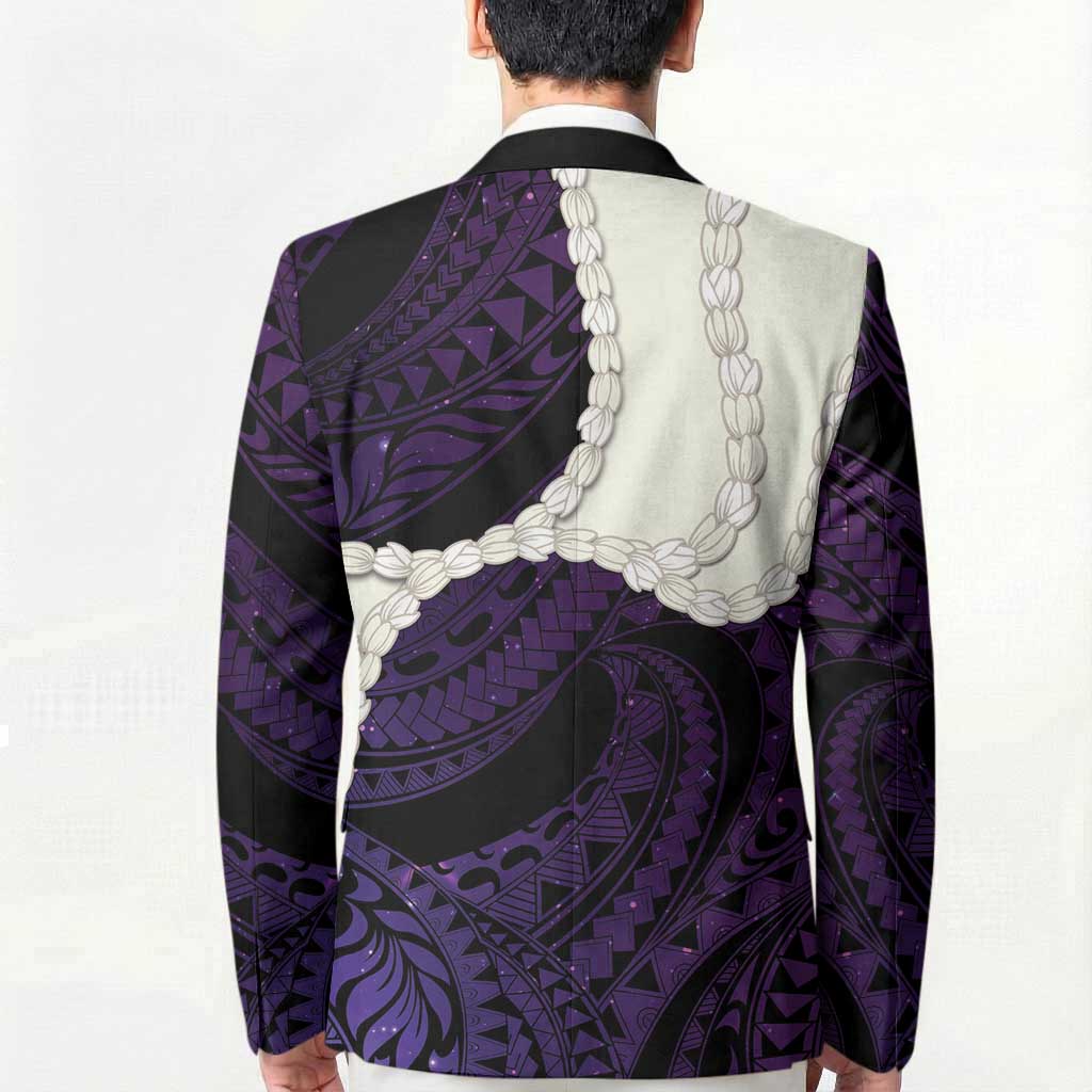 Purple Galaxy Polynesia Tribal Octopus Tattoo Blazer Pikake Lei Polynesian Pattern LT14 - Polynesian Pride