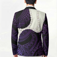 Purple Galaxy Polynesia Tribal Octopus Tattoo Blazer Pikake Lei Polynesian Pattern LT14 - Polynesian Pride