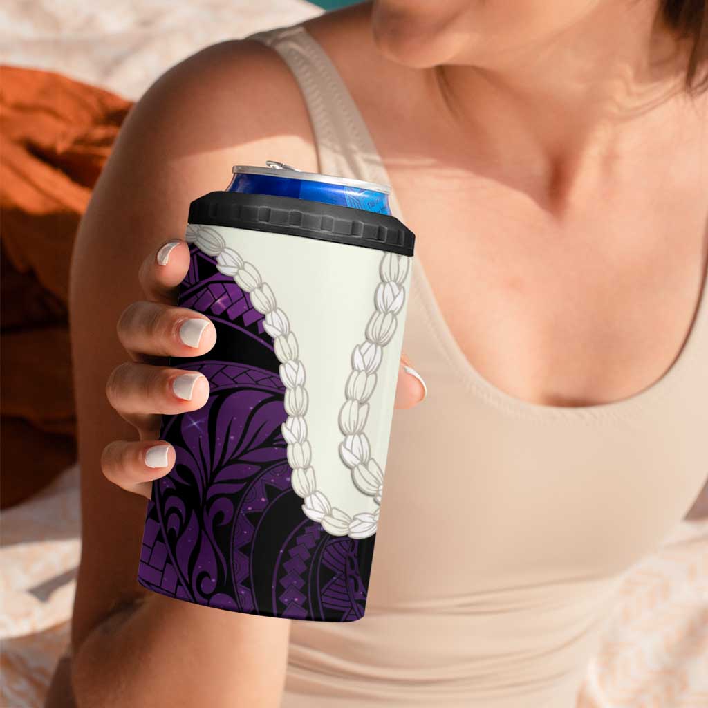 Purple Galaxy Polynesia Tribal Octopus Tattoo 4 in 1 Can Cooler Tumbler Pikake Lei Polynesian Pattern LT14 - Polynesian Pride