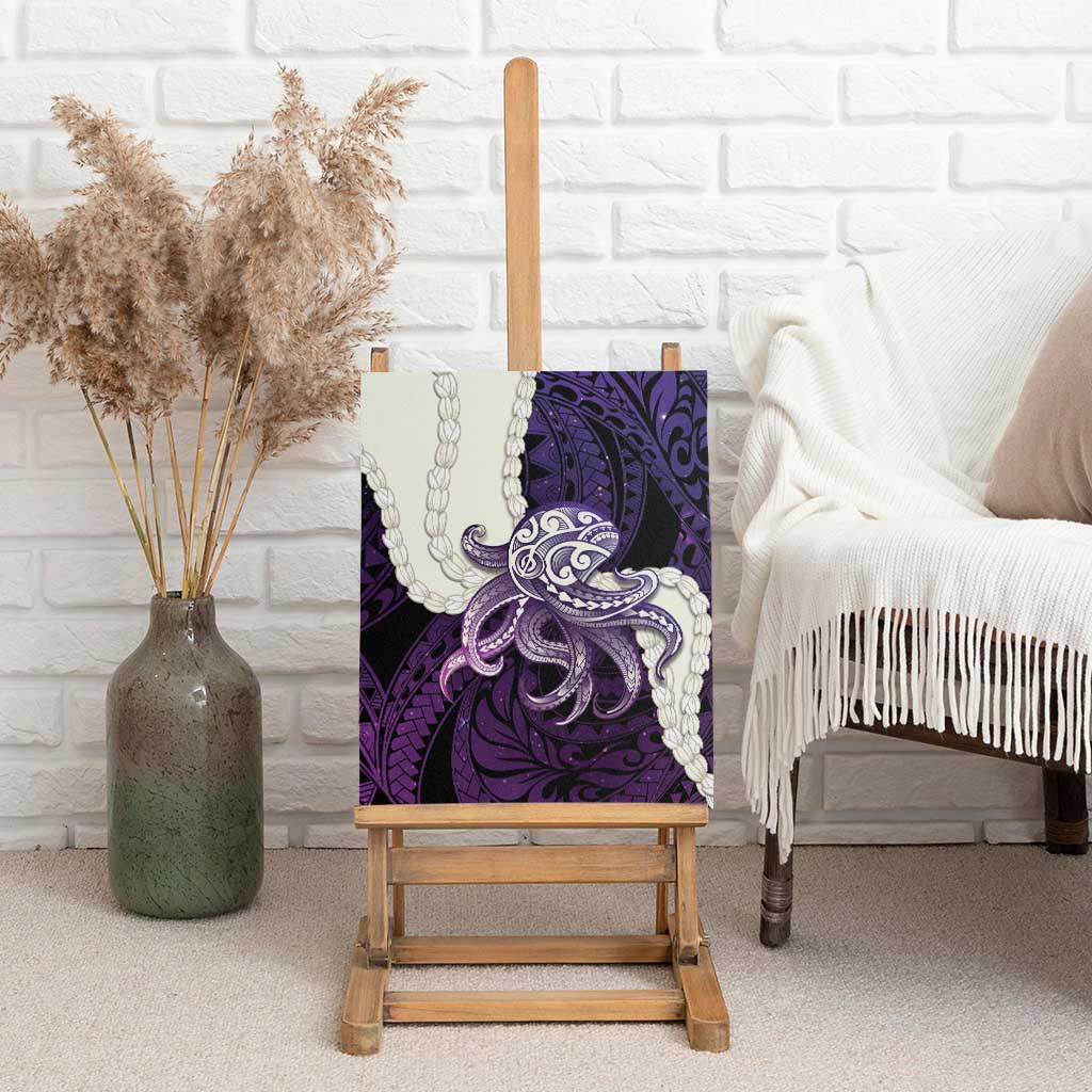 Purple Galaxy Polynesia Tribal Octopus Tattoo Canvas Wall Art Pikake Lei Polynesian Pattern