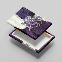 Purple Galaxy Polynesia Tribal Octopus Tattoo Canvas Wall Art Pikake Lei Polynesian Pattern