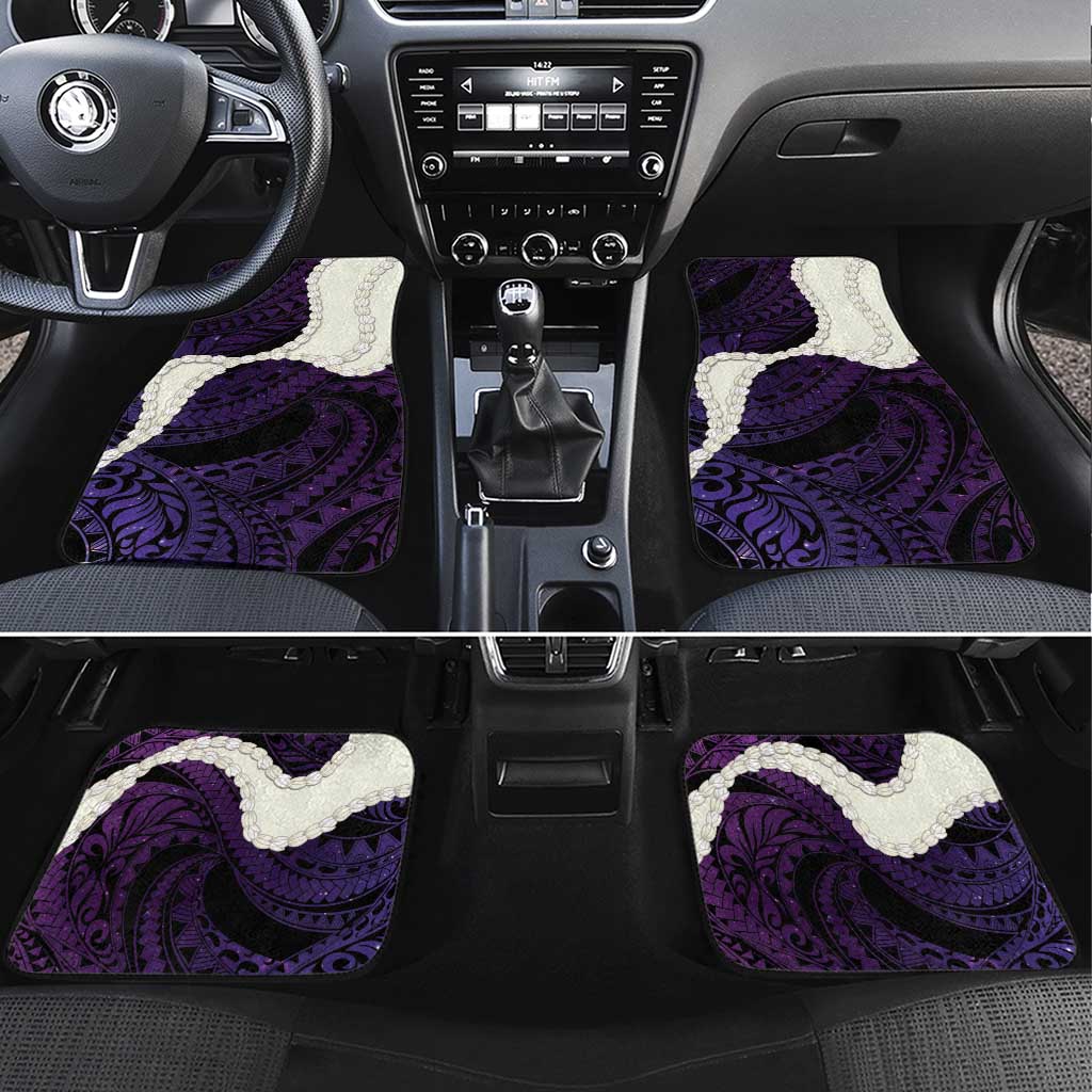 Purple Galaxy Polynesia Tribal Octopus Tattoo Car Mats Pikake Lei Polynesian Pattern LT14 Set 4pcs Purple - Polynesian Pride