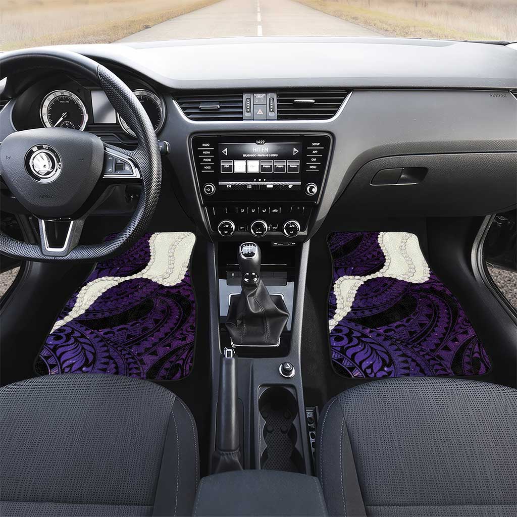 Purple Galaxy Polynesia Tribal Octopus Tattoo Car Mats Pikake Lei Polynesian Pattern LT14 Set 2pcs - Front Purple - Polynesian Pride