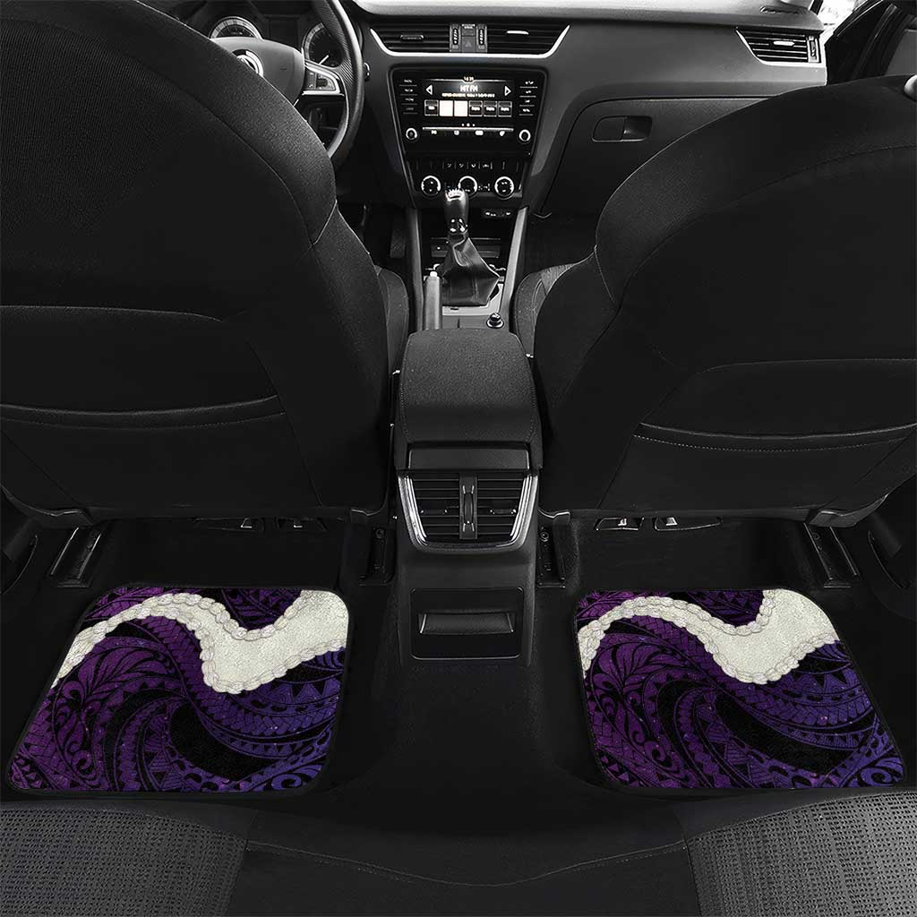 Purple Galaxy Polynesia Tribal Octopus Tattoo Car Mats Pikake Lei Polynesian Pattern LT14 Set 2pcs - Back Purple - Polynesian Pride