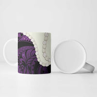 Purple Galaxy Polynesia Tribal Octopus Tattoo Ceramic Mug Pikake Lei Polynesian Pattern LT14 - Polynesian Pride