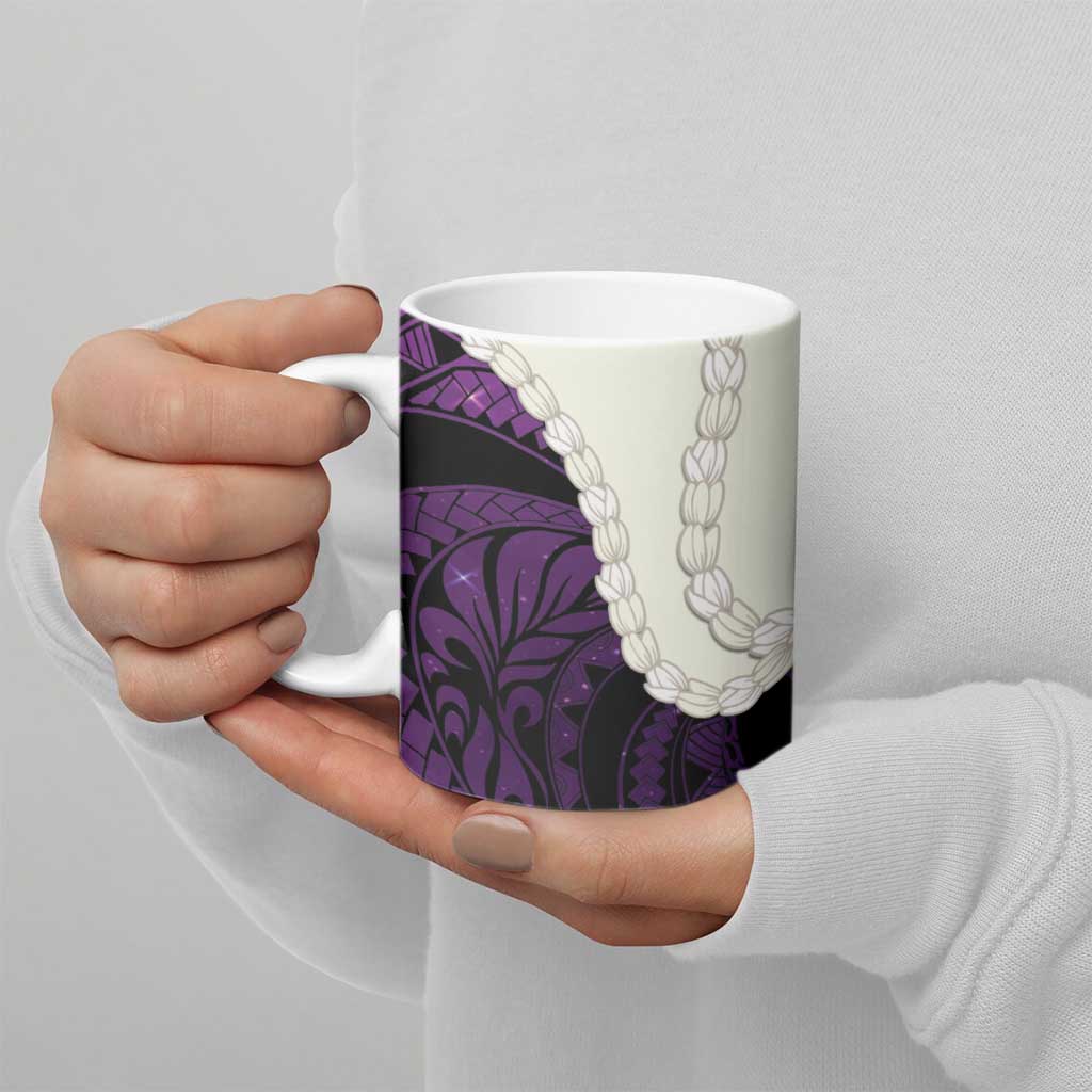 Purple Galaxy Polynesia Tribal Octopus Tattoo Ceramic Mug Pikake Lei Polynesian Pattern LT14 - Polynesian Pride
