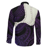 Purple Galaxy Polynesia Tribal Octopus Tattoo Family Matching Puletasi and Hawaiian Shirt Pikake Lei Polynesian Pattern LT14 - Polynesian Pride