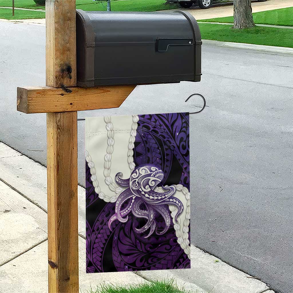 Purple Galaxy Polynesia Tribal Octopus Tattoo Garden Flag Pikake Lei Polynesian Pattern LT14 - Polynesian Pride