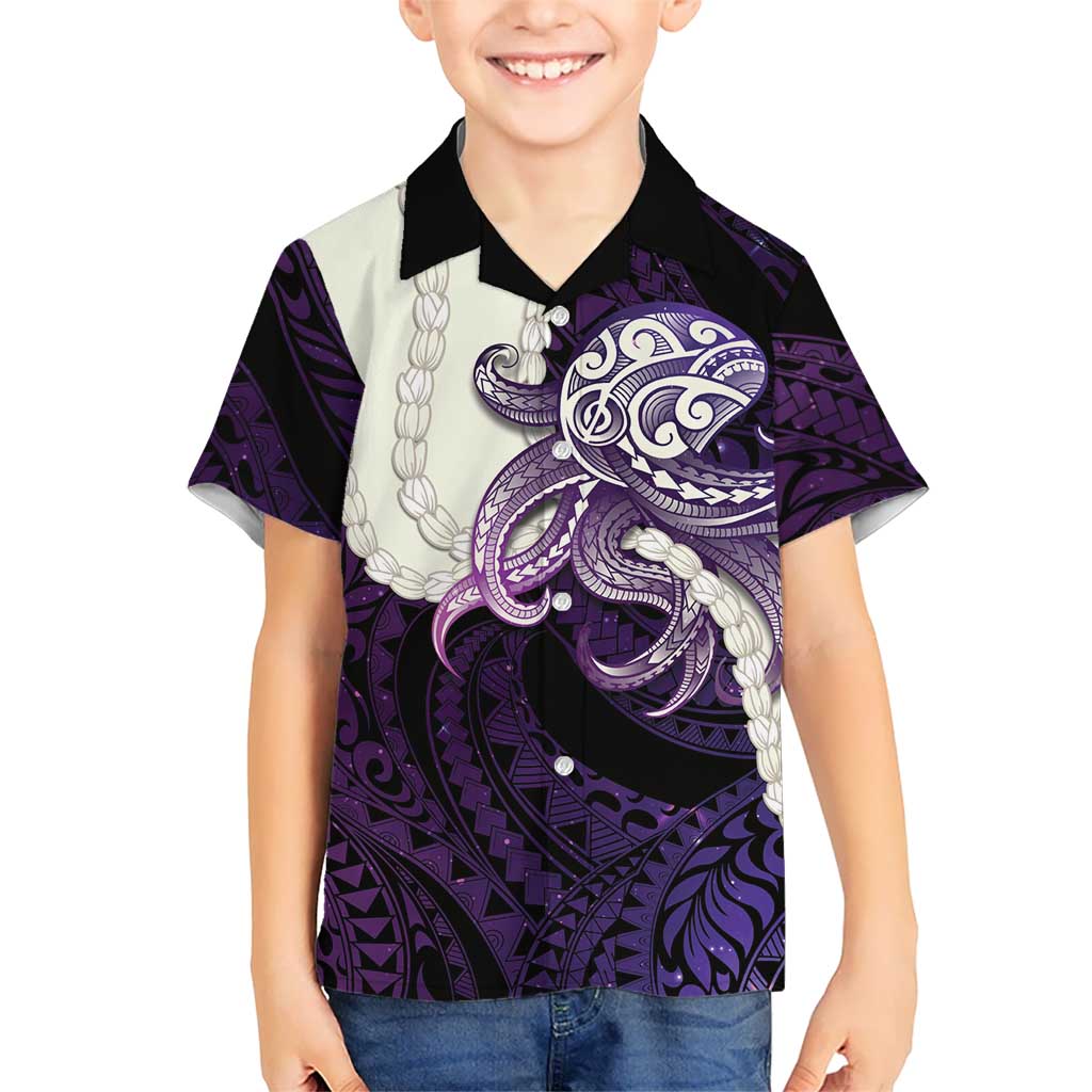 Purple Galaxy Polynesia Tribal Octopus Tattoo Hawaiian Shirt Pikake Lei Polynesian Pattern LT14 - Polynesian Pride