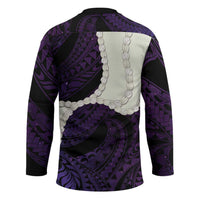 Purple Galaxy Polynesia Tribal Octopus Tattoo Hockey Jersey Pikake Lei Polynesian Pattern LT14 - Polynesian Pride