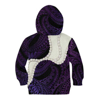 Purple Galaxy Polynesia Tribal Octopus Tattoo Kid Hoodie Pikake Lei Polynesian Pattern LT14 - Polynesian Pride
