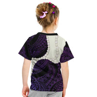 Purple Galaxy Polynesia Tribal Octopus Tattoo Kid T Shirt Pikake Lei Polynesian Pattern LT14 - Polynesian Pride