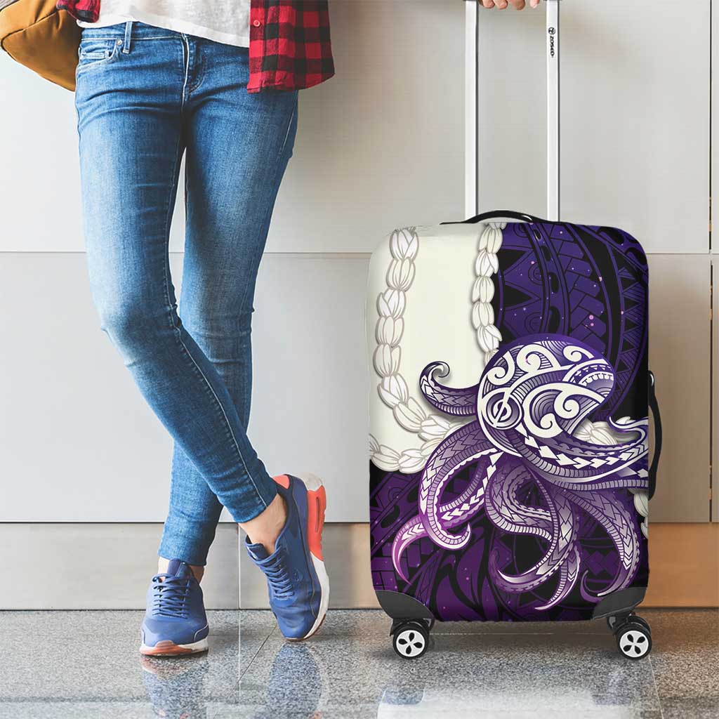 Purple Galaxy Polynesia Tribal Octopus Tattoo Luggage Cover Pikake Lei Polynesian Pattern LT14 - Polynesian Pride