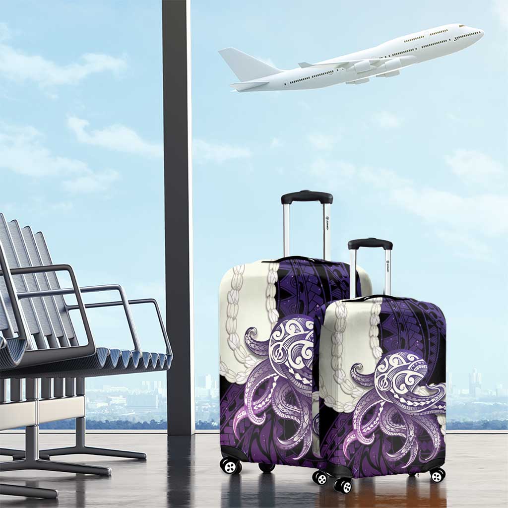 Purple Galaxy Polynesia Tribal Octopus Tattoo Luggage Cover Pikake Lei Polynesian Pattern LT14 - Polynesian Pride