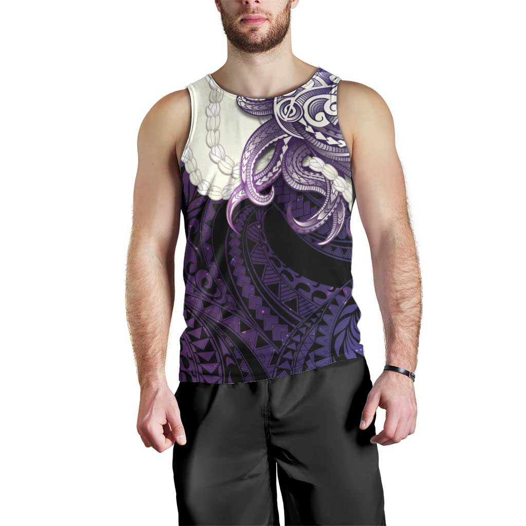 Purple Galaxy Polynesia Tribal Octopus Tattoo Men Tank Top Pikake Lei Polynesian Pattern LT14 - Polynesian Pride