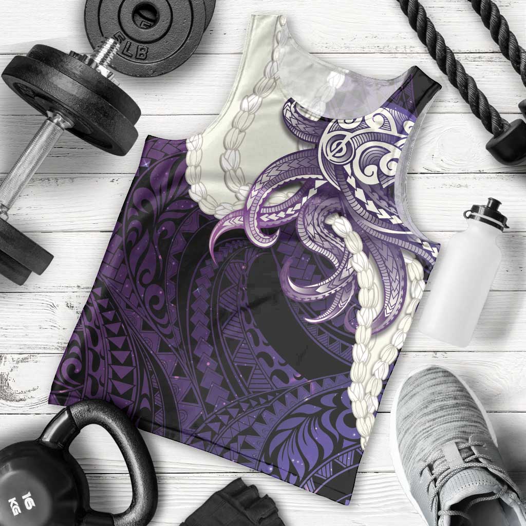 Purple Galaxy Polynesia Tribal Octopus Tattoo Men Tank Top Pikake Lei Polynesian Pattern LT14 - Polynesian Pride