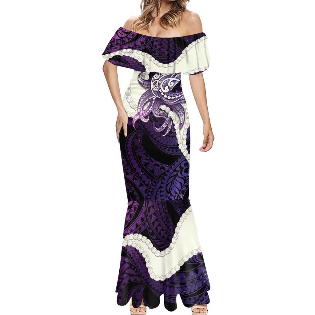 Purple Galaxy Polynesia Tribal Octopus Tattoo Mermaid Dress Pikake Lei Polynesian Pattern LT14 - Polynesian Pride