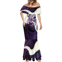 Purple Galaxy Polynesia Tribal Octopus Tattoo Mermaid Dress Pikake Lei Polynesian Pattern LT14 - Polynesian Pride