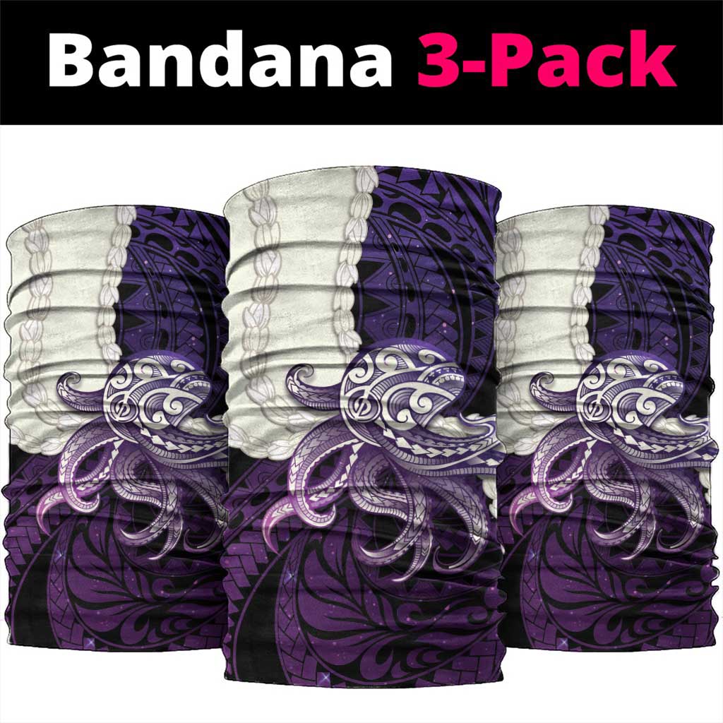 Purple Galaxy Polynesia Tribal Octopus Tattoo Neck Gaiter Pikake Lei Polynesian Pattern LT14 package One Size: 25*50cm Purple - Polynesian Pride