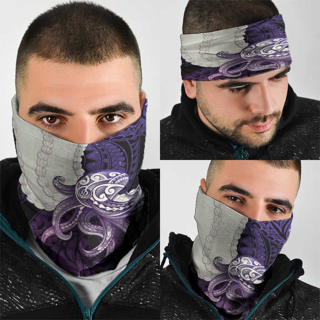 Purple Galaxy Polynesia Tribal Octopus Tattoo Neck Gaiter Pikake Lei Polynesian Pattern LT14 - Polynesian Pride