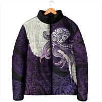 Purple Galaxy Polynesia Tribal Octopus Tattoo Padded Jacket Pikake Lei Polynesian Pattern LT14 - Polynesian Pride
