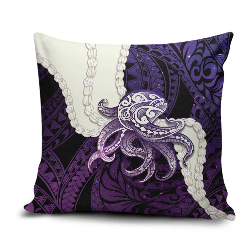 Purple Galaxy Polynesia Tribal Octopus Tattoo Pillow Cover Pikake Lei Polynesian Pattern LT14 Purple - Polynesian Pride