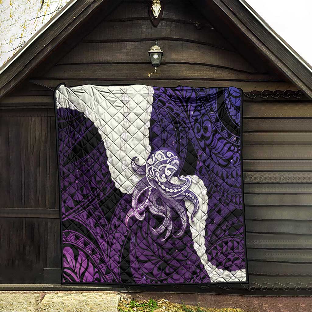Purple Galaxy Polynesia Tribal Octopus Tattoo Quilt Pikake Lei Polynesian Pattern LT14 - Polynesian Pride