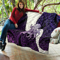 Purple Galaxy Polynesia Tribal Octopus Tattoo Quilt Pikake Lei Polynesian Pattern LT14 - Polynesian Pride