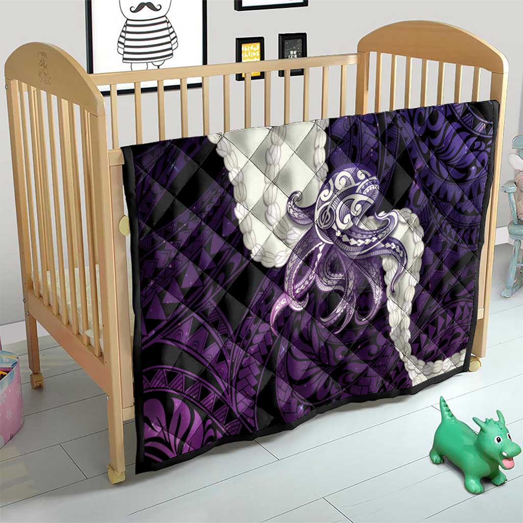 Purple Galaxy Polynesia Tribal Octopus Tattoo Quilt Pikake Lei Polynesian Pattern LT14 - Polynesian Pride