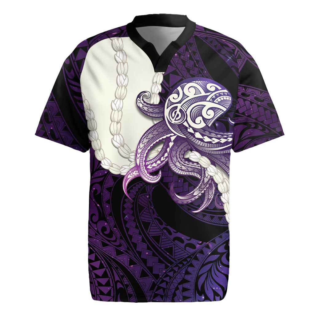 Purple Galaxy Polynesia Tribal Octopus Tattoo Rugby Jersey Pikake Lei Polynesian Pattern LT14 Purple - Polynesian Pride