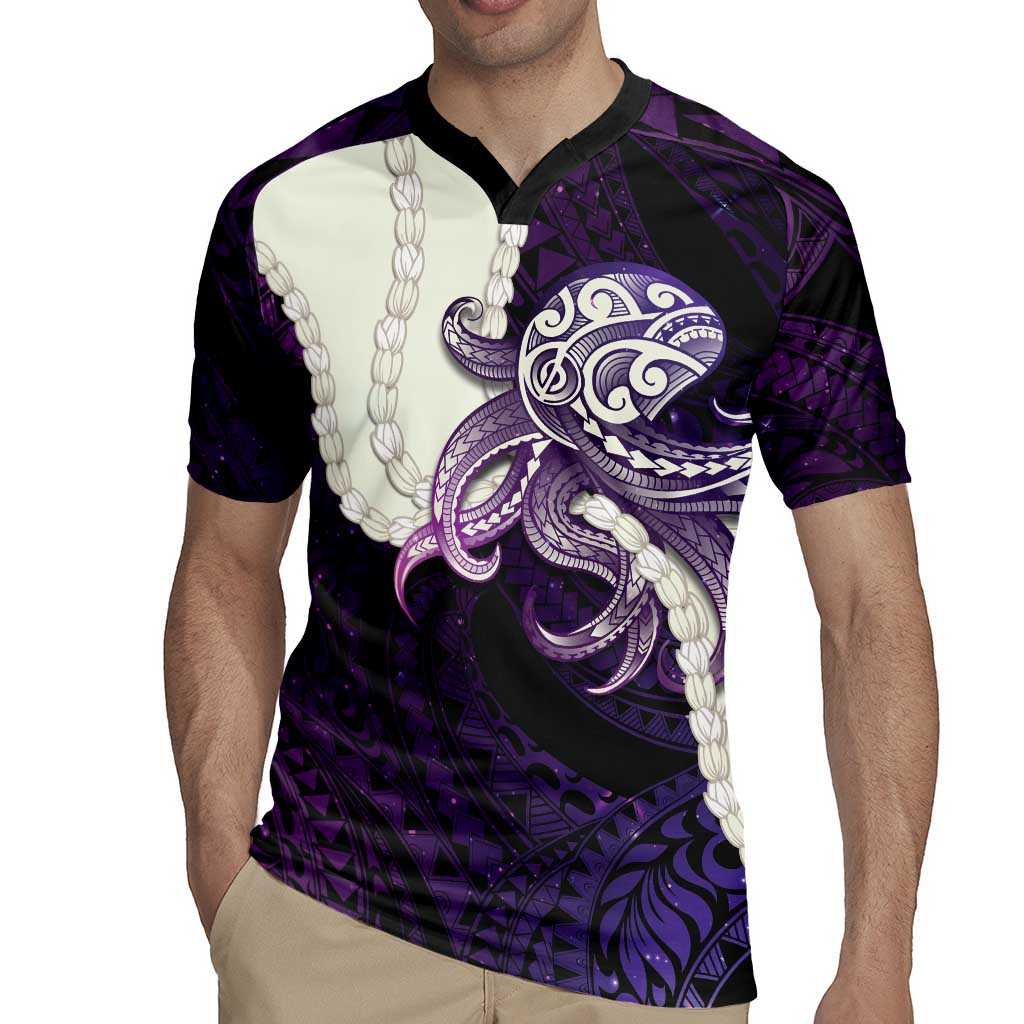Purple Galaxy Polynesia Tribal Octopus Tattoo Rugby Jersey Pikake Lei Polynesian Pattern LT14 - Polynesian Pride