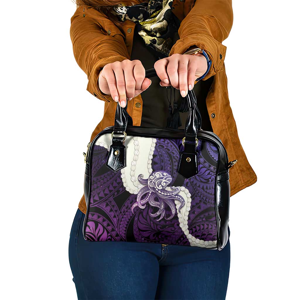 Purple Galaxy Polynesia Tribal Octopus Tattoo Shoulder Handbag Pikake Lei Polynesian Pattern LT14 One Size Purple - Polynesian Pride