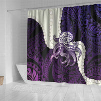 Purple Galaxy Polynesia Tribal Octopus Tattoo Shower Curtain Pikake Lei Polynesian Pattern LT14 - Polynesian Pride
