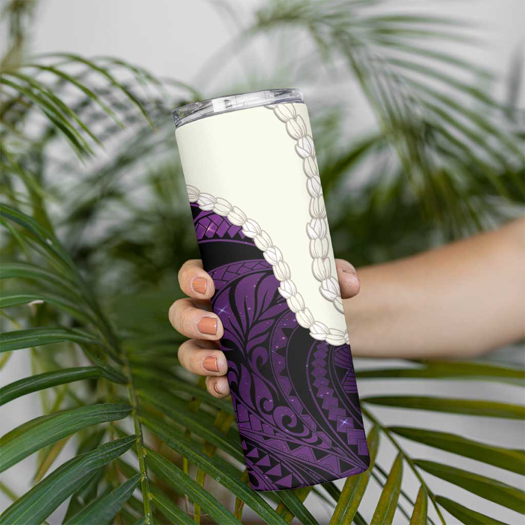 Purple Galaxy Polynesia Tribal Octopus Tattoo Skinny Tumbler Pikake Lei Polynesian Pattern LT14 - Polynesian Pride