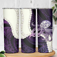 Purple Galaxy Polynesia Tribal Octopus Tattoo Skinny Tumbler Pikake Lei Polynesian Pattern LT14 - Polynesian Pride