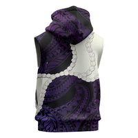 Purple Galaxy Polynesia Tribal Octopus Tattoo Sleeveless Hoodie Pikake Lei Polynesian Pattern LT14 - Polynesian Pride