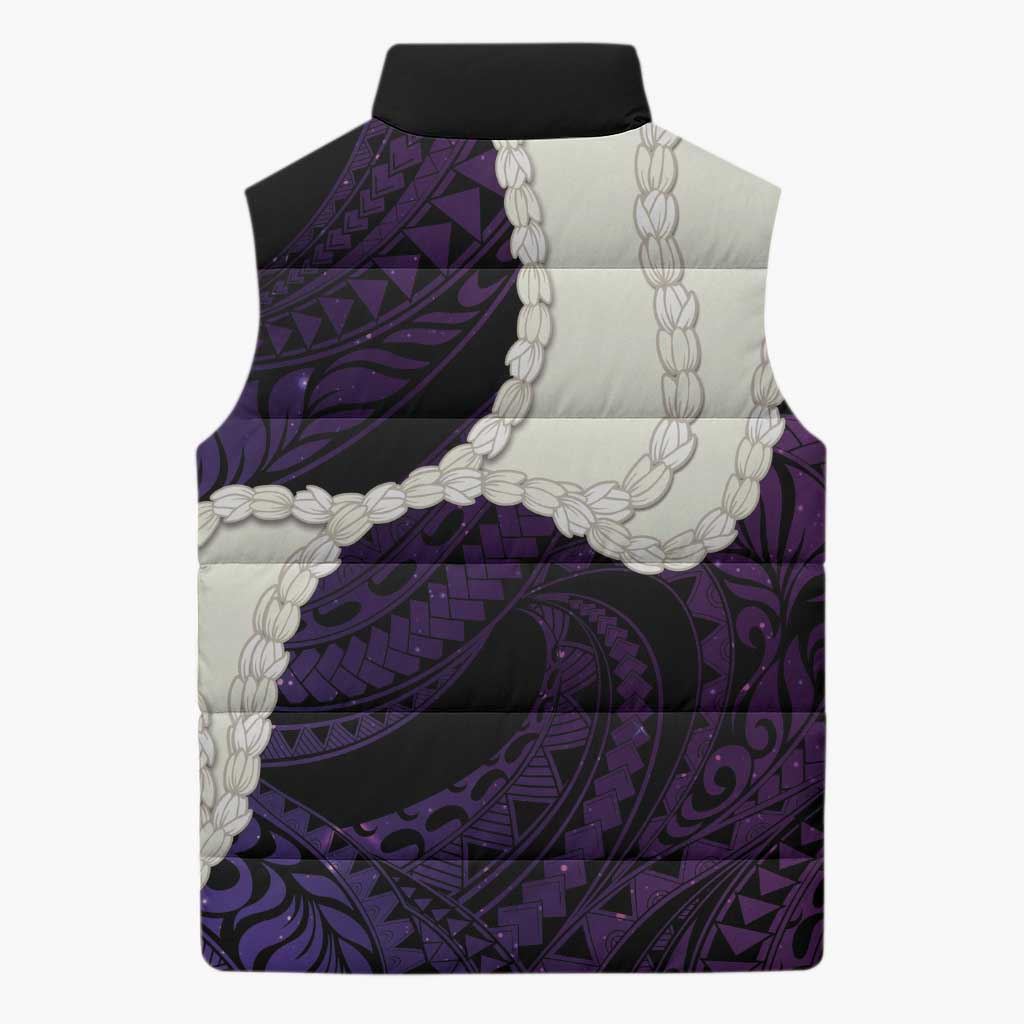 Purple Galaxy Polynesia Tribal Octopus Tattoo Sleeveless Puffer Jacket Pikake Lei Polynesian Pattern LT14 - Polynesian Pride