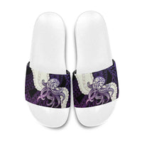 Purple Galaxy Polynesia Tribal Octopus Tattoo Slide Sandals Pikake Lei Polynesian Pattern LT14 Purple - Polynesian Pride
