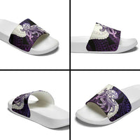 Purple Galaxy Polynesia Tribal Octopus Tattoo Slide Sandals Pikake Lei Polynesian Pattern LT14 - Polynesian Pride