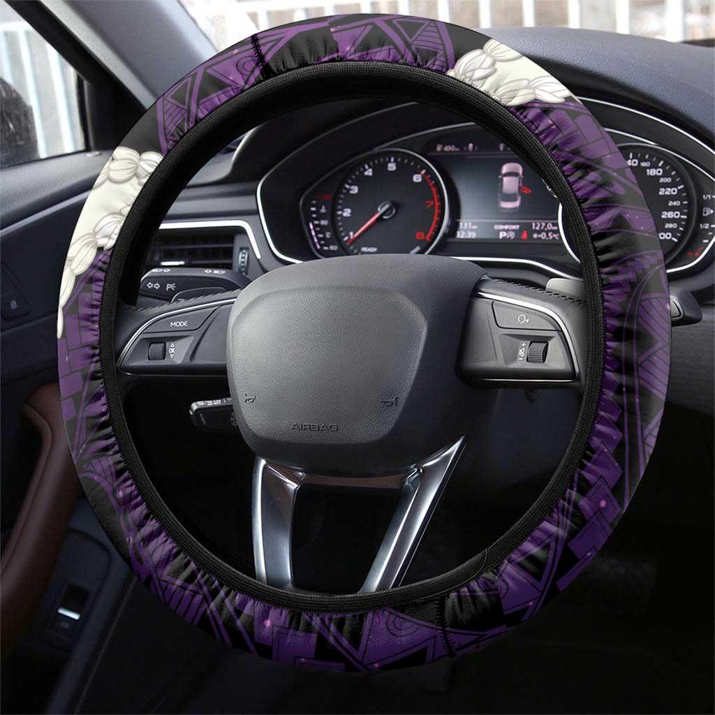 Purple Galaxy Polynesia Tribal Octopus Tattoo Steering Wheel Cover Pikake Lei Polynesian Pattern LT14 - Polynesian Pride