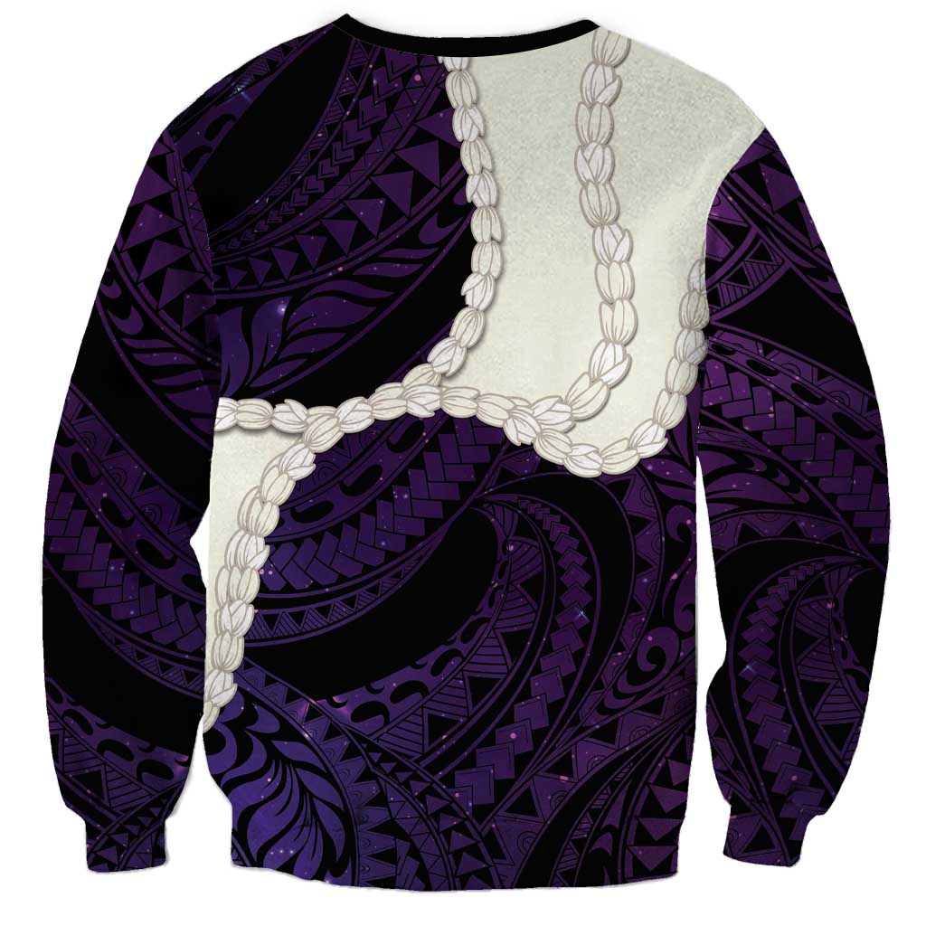 Purple Galaxy Polynesia Tribal Octopus Tattoo Sweatshirt Pikake Lei Polynesian Pattern LT14 - Polynesian Pride
