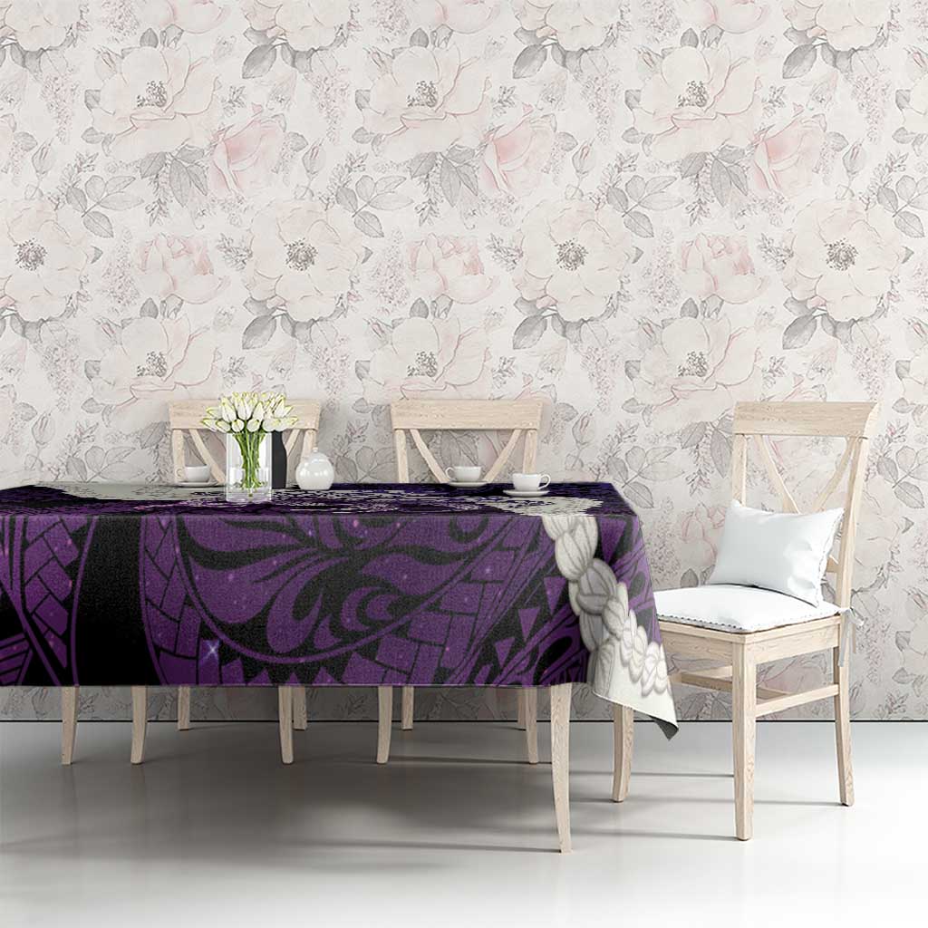 Purple Galaxy Polynesia Tribal Octopus Tattoo Tablecloth Pikake Lei Polynesian Pattern LT14 - Polynesian Pride
