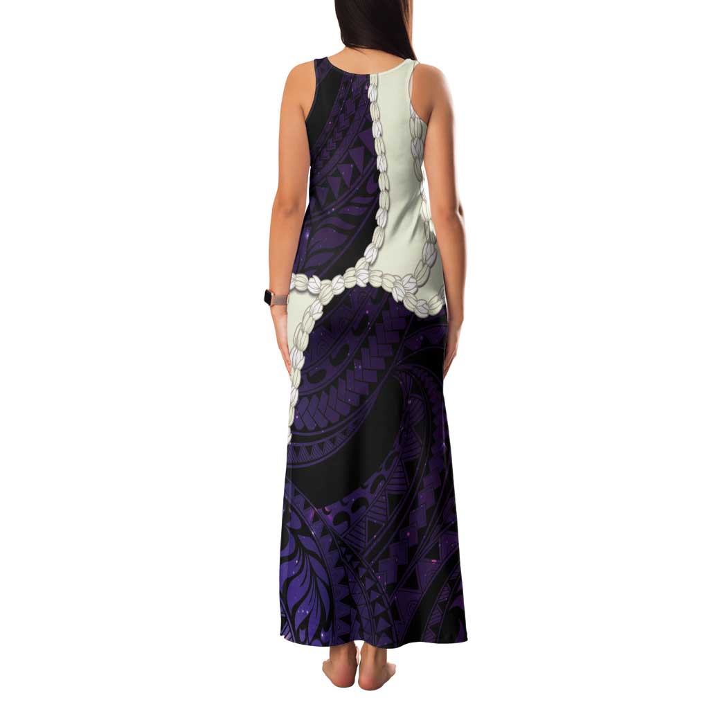 Purple Galaxy Polynesia Tribal Octopus Tattoo Tank Maxi Dress Pikake Lei Polynesian Pattern LT14 - Polynesian Pride