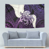 Purple Galaxy Polynesia Tribal Octopus Tattoo Tapestry Pikake Lei Polynesian Pattern