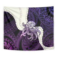Purple Galaxy Polynesia Tribal Octopus Tattoo Tapestry Pikake Lei Polynesian Pattern