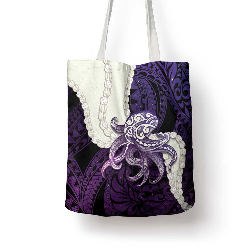 Purple Galaxy Polynesia Tribal Octopus Tattoo Tote Bag Pikake Lei Polynesian Pattern LT14 - Polynesian Pride