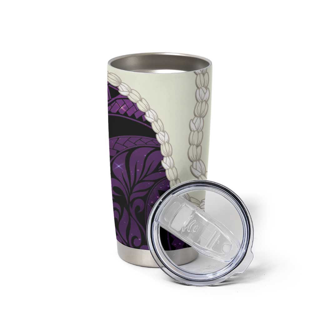 Purple Galaxy Polynesia Tribal Octopus Tattoo Tumbler Cup Pikake Lei Polynesian Pattern LT14 - Polynesian Pride