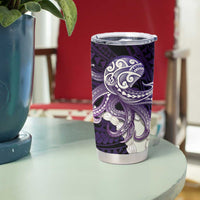 Purple Galaxy Polynesia Tribal Octopus Tattoo Tumbler Cup Pikake Lei Polynesian Pattern LT14 - Polynesian Pride